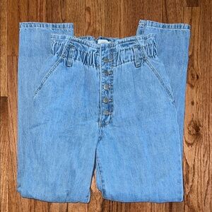 Forever 21 Premium Ruched High Rise Denim Boyfriend Mom Jeans Size Small